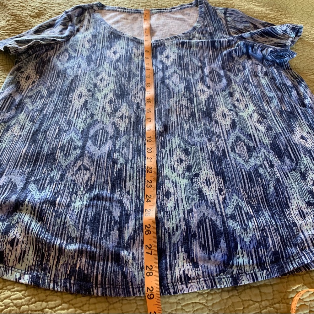 Relativity Plus Size Cotton Short Sleeve Blue Top Size 2X - Picture 5 of 11